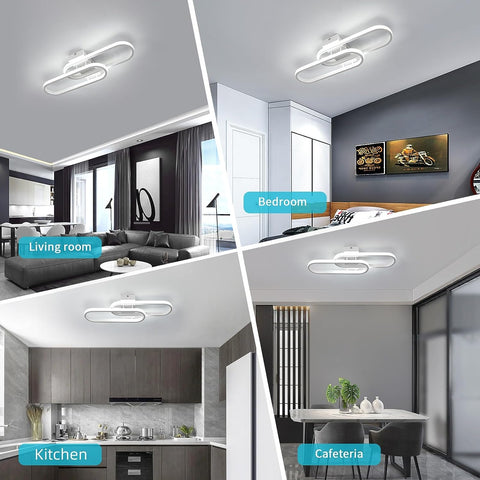 32W 3600LM LED-plafondlamp, moderne plafondlamp, acryl plafondlamp voor woonkamer slaapkamer keuken badkamer gang balkon 50cm (wit) koel wit licht 6500K