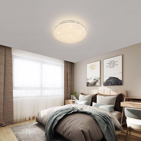 Sterrenhemel led-plafondlamp, 24W plafondlamp voor kinderslaapkamer neutraal wit 4000K, led-kroonluchter moderne ronde plafondlamp voor keuken hal slaapkamer badkamer
