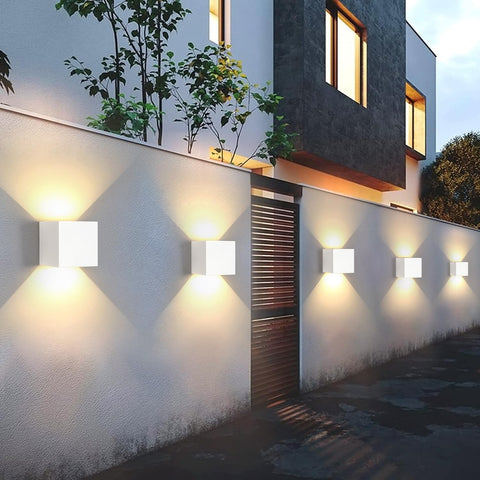 2-pack LED-wandlamp voor buiten, 12W binnenwandlampen met verstelbare hoek buitenmuurverlichting, waterdichte IP65 moderne wandlamp voor woonkamer, slaapkamer (wit) warm wit 3000K