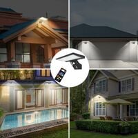 Solar Light Outdoor, 90 LED Outdoor Solar Light met bewegingssensor, 4 modi Solar Outdoor Waterdichte Beveiligingslamp, 3 Kleuren Afstandsbediening Wandlamp voor Tuin Yard