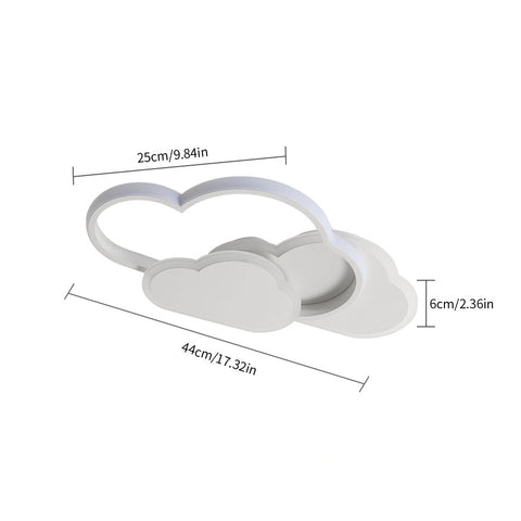 Cloud-plafondlamp, 32W creatieve LED-plafondlamp met dimbare afstandsbediening 3000-6500K 2800lm L42*H6cm, cartoonverlichting voor woonkamer kinderkamer jongens- en meisjeskamer