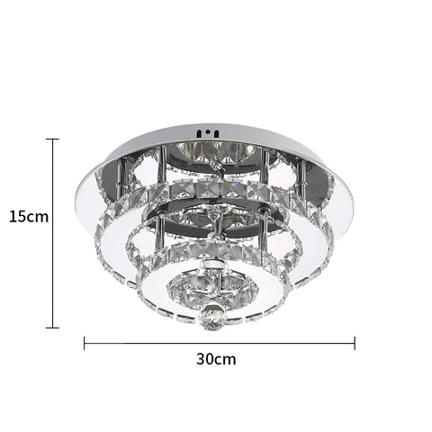 Kristallen kroonluchters, 30W moderne LED-kristallen plafondlamp, plafondlamp kristallen plafondlamp voor woonkamer eetkamer badkamer slaapkamer keuken hal