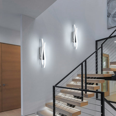 Speciaal gevormde aluminium wandlamp, 6500K wit licht, 220V, zilver