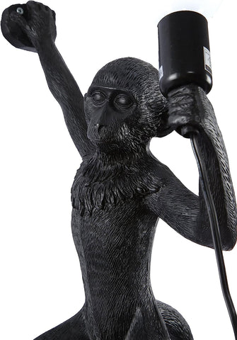 Moderne hars creatieve kunst aap wandlamp, tafellamp, kroonluchter, vloerlamp, geschikt voor loft interieurdecoratie, slaapkamers, studeerkamers, bars, winkels, enz. (zwart-rechte wandlamp) zonder lampen