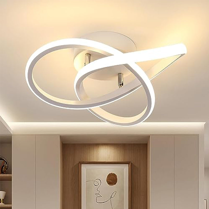 Plafonnier Luminaire LED Trèfle en Aluminium Blanc - Élégant Plafonnier 30x10cm, Lumière Douce 3000K, Puissance 30W, Adapté pour 220V