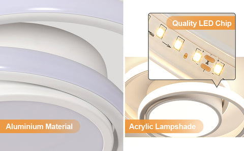 LED-plafondlamp, ronde plafondlamp 32W, moderne plafondlamp voor hal slaapkamer keuken woonkamer, koel wit 4000K