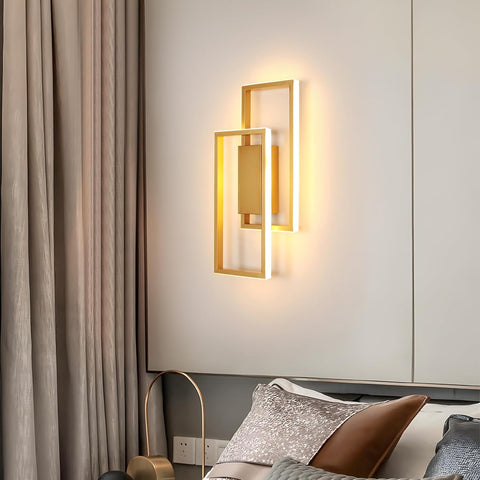 LED Wandlamp 28W Goud – Gekruist Design
