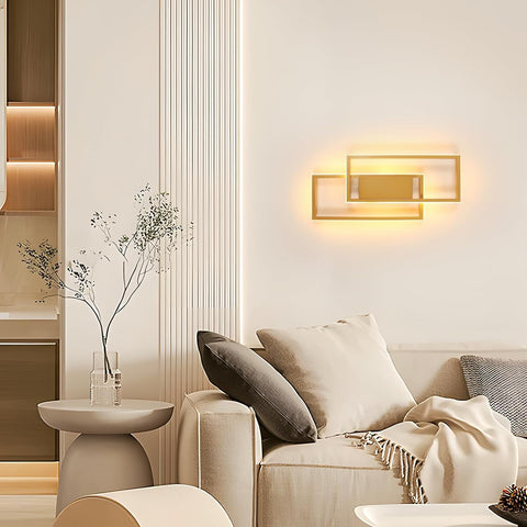LED Wandlamp 28W Goud – Gekruist Design