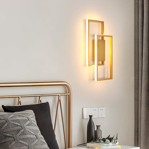 LED Wandlamp 28W Goud – Gekruist Design