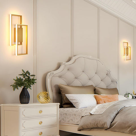 LED Wandlamp 28W Goud – Gekruist Design