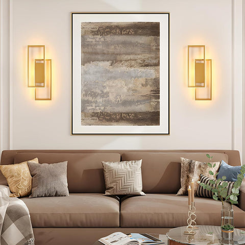 LED Wandlamp 28W Goud – Gekruist Design
