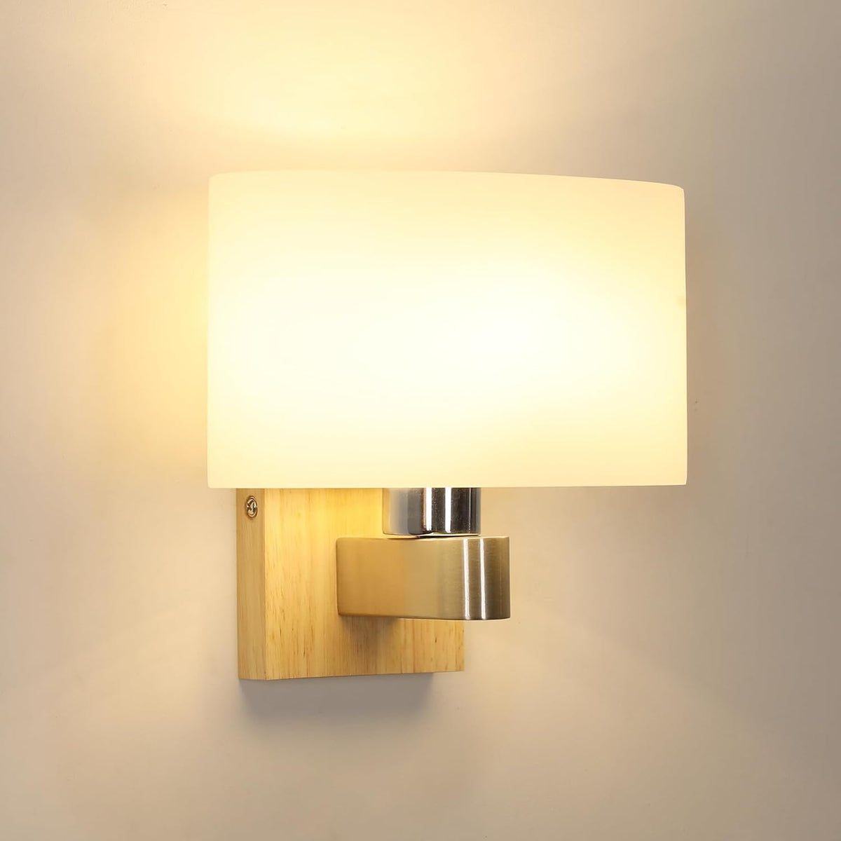 Houten Wandlamp Glas E27