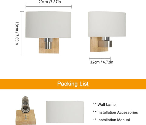 Houten Wandlamp Glas E27