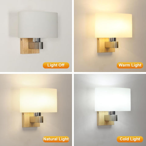 Houten Wandlamp Glas E27