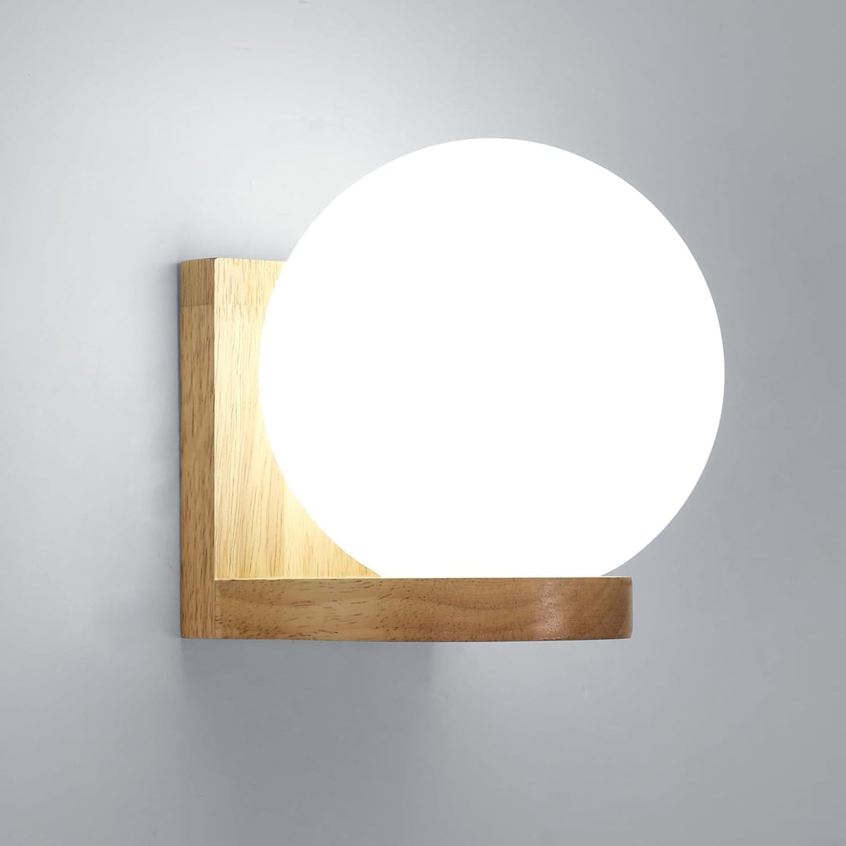 Wandlamp Hout & Glas – E27 Modern