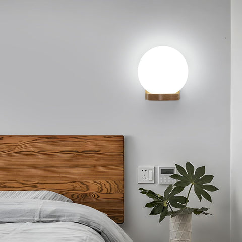 Wandlamp Hout & Glas – E27 Modern