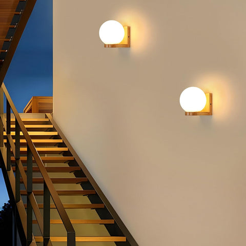 Wandlamp Hout & Glas – E27 Modern