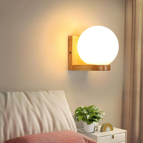 Wandlamp Hout & Glas – E27 Modern