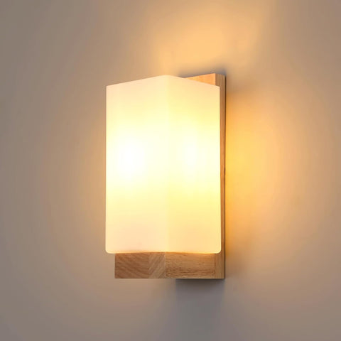 Moderne Wandlamp van Hout en Glas