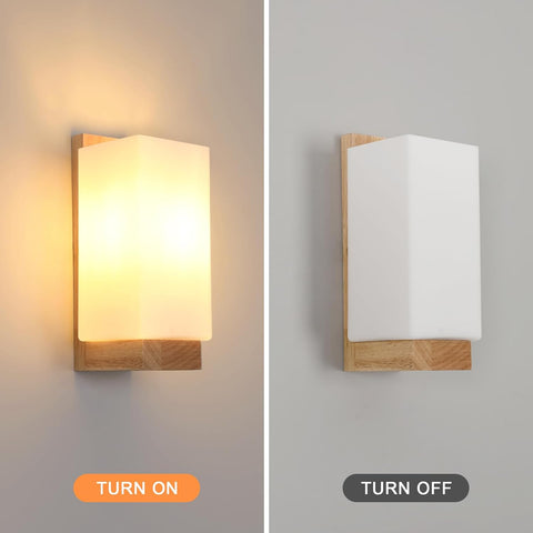 Moderne Wandlamp van Hout en Glas