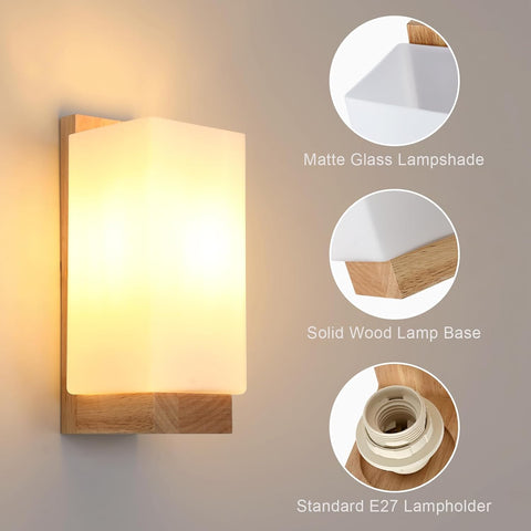 Moderne Wandlamp van Hout en Glas