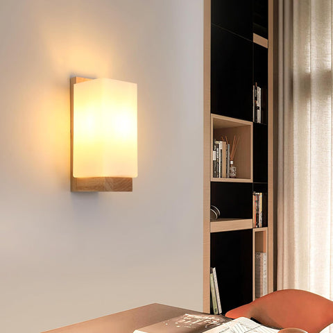Moderne Wandlamp van Hout en Glas