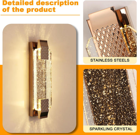 LED Wandlamp Crystal Gold 12W