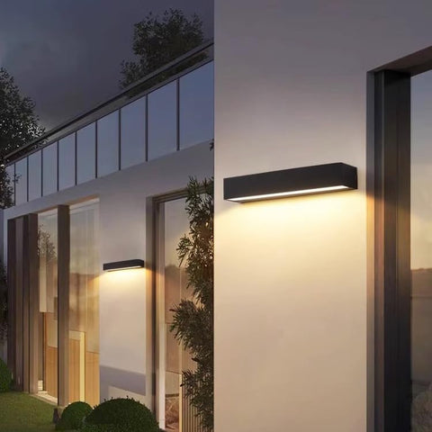 Moderne LED Buitenwandlamp 16W Zwart IP65 3000K