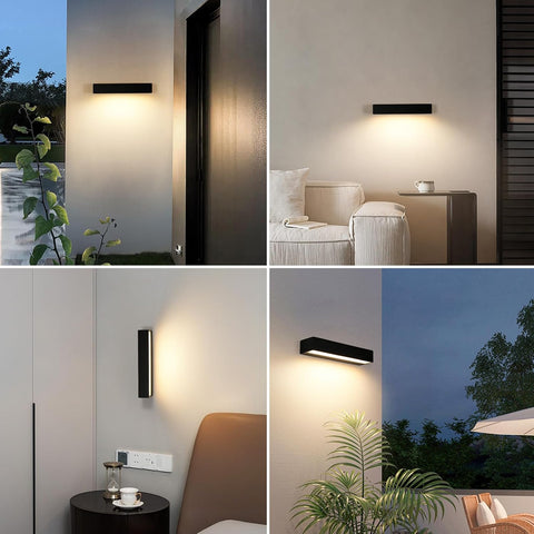 Moderne LED Buitenwandlamp 16W Zwart IP65 3000K