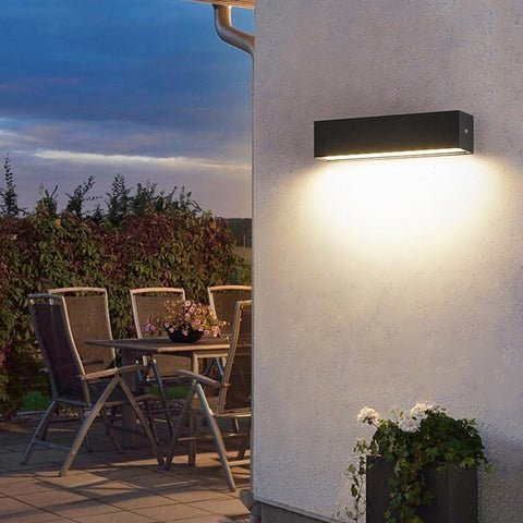 Moderne LED Buitenwandlamp 16W Zwart IP65 3000K