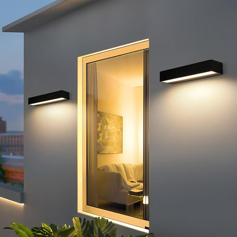 Moderne LED Buitenwandlamp 16W Zwart IP65 3000K