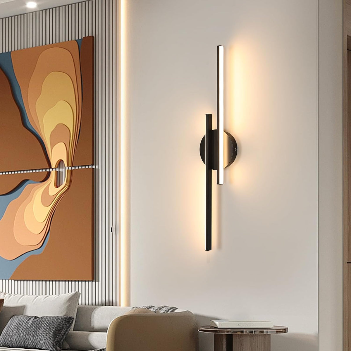 Moderne LED Wandlamp Zwart 24W