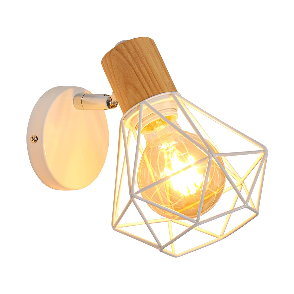 Industriële Wandlamp van Metaal met Kooi en E27 Fitting