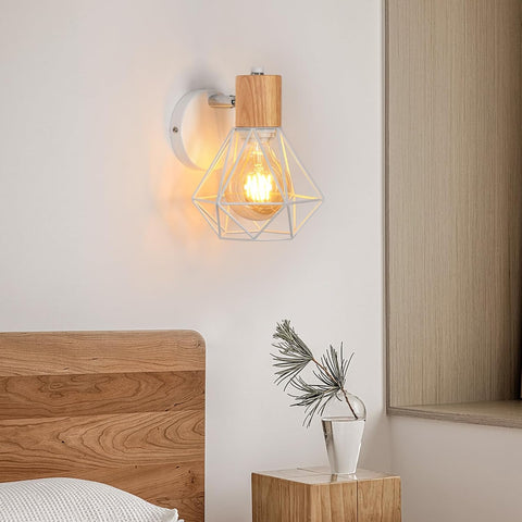 Industriële Wandlamp van Metaal met Kooi en E27 Fitting