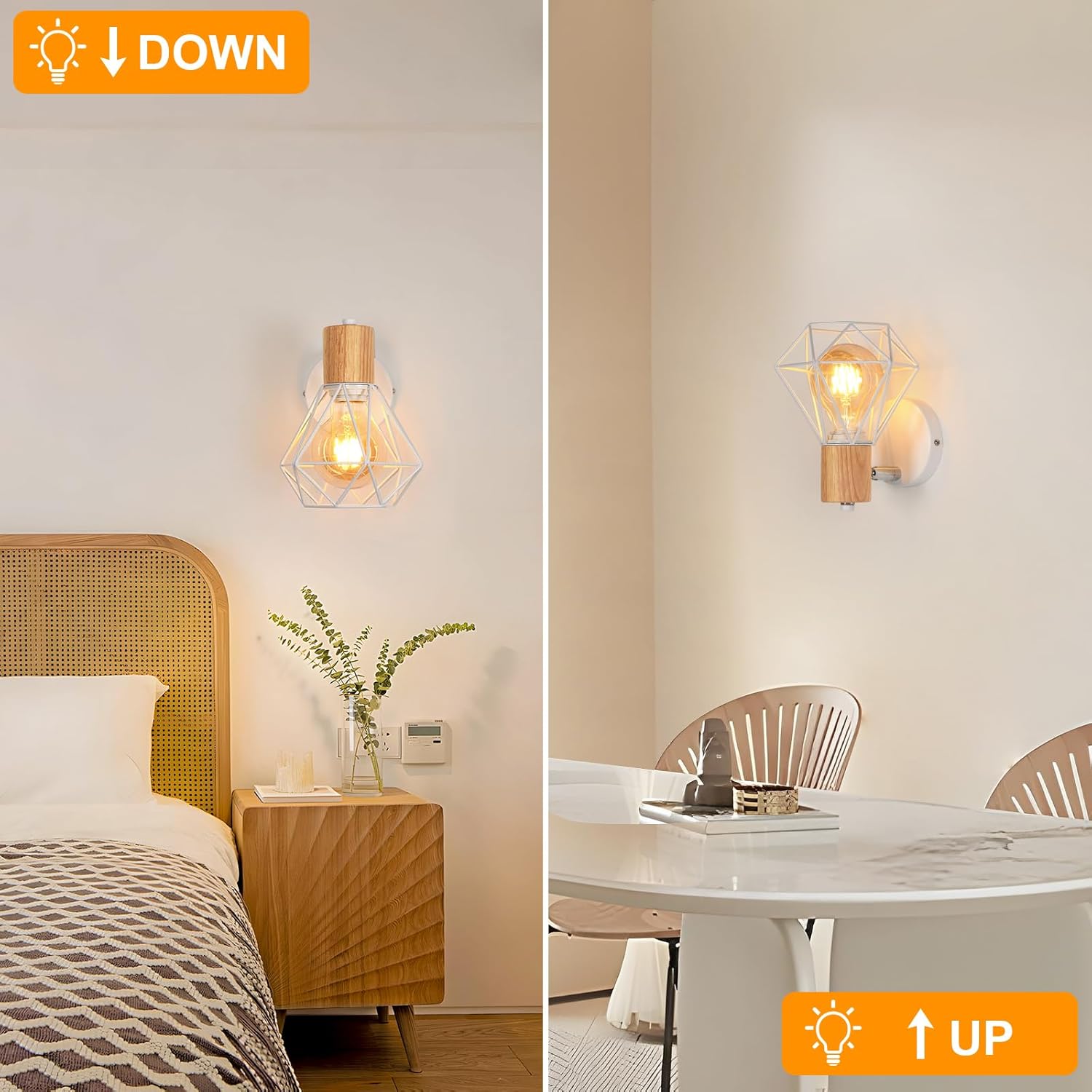 Industriële Wandlamp van Metaal met Kooi en E27 Fitting