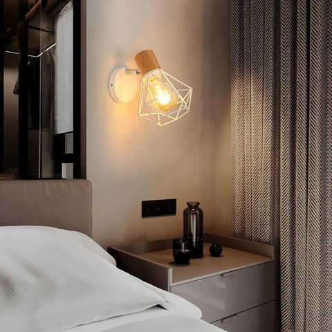Industriële Wandlamp van Metaal met Kooi en E27 Fitting
