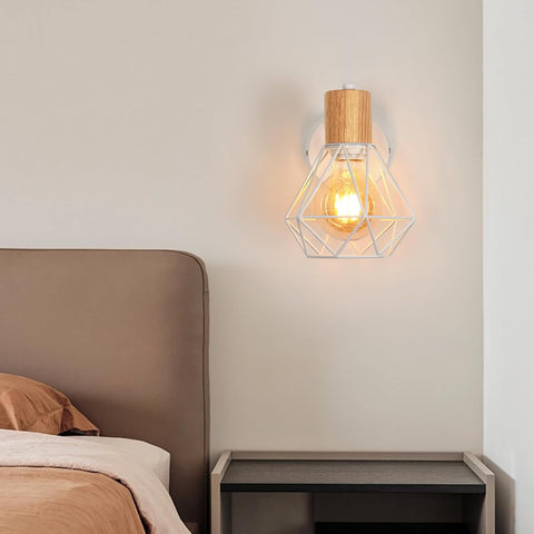 Industriële Wandlamp van Metaal met Kooi en E27 Fitting