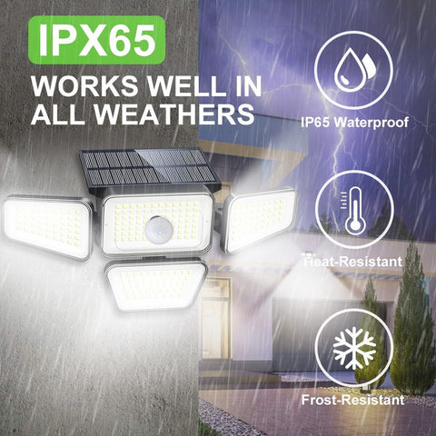 Solarlicht buiten bewegingssensor LED-wandlamp koel wit 6000K voor binnenplaats tuin gang terras dicht bij muur pad patio villa