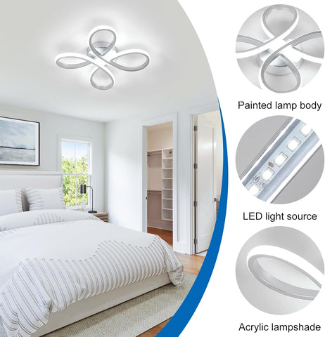 LED Plafondlamp 30W Bloemvorm Zilver