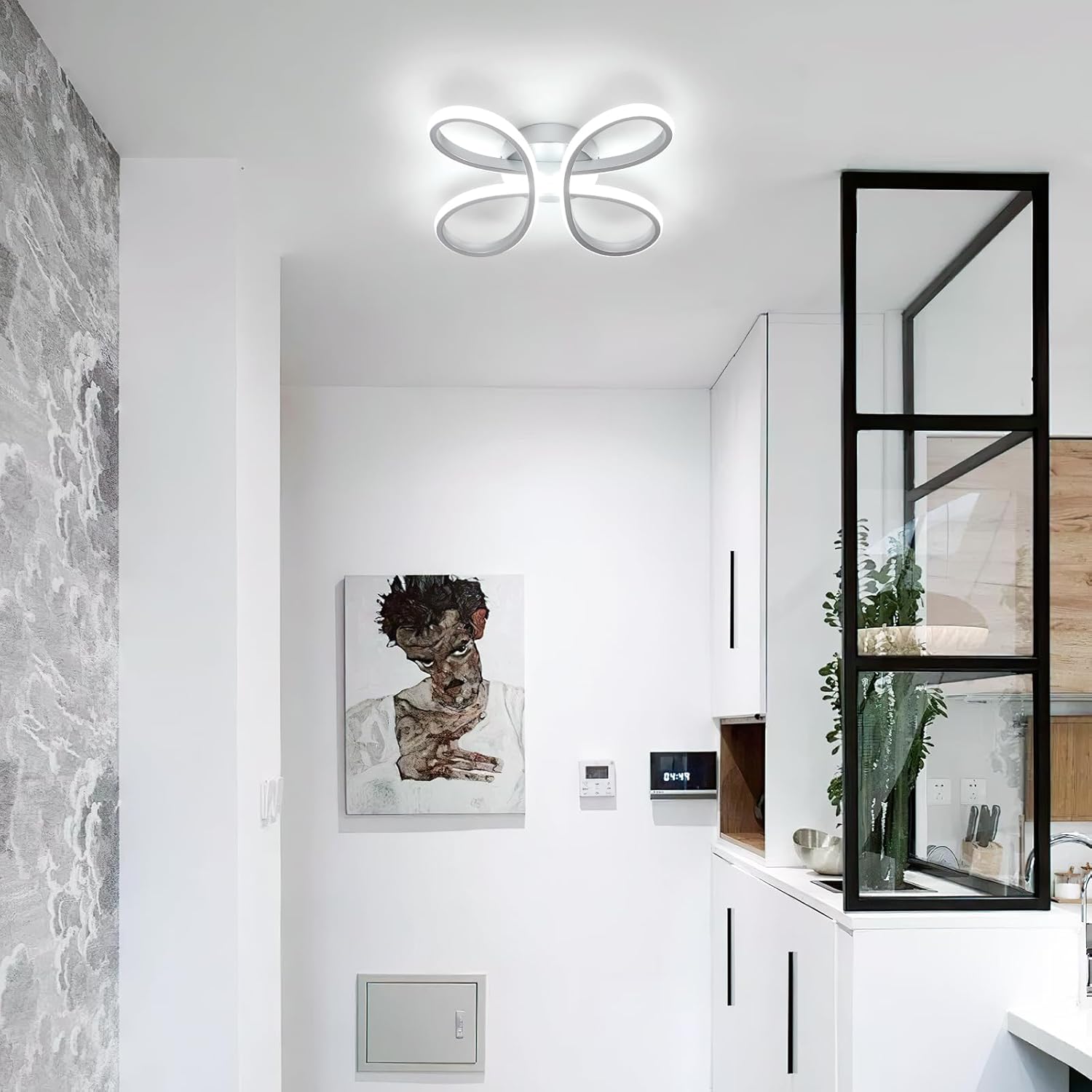LED Plafondlamp 30W Bloemvorm Zilver