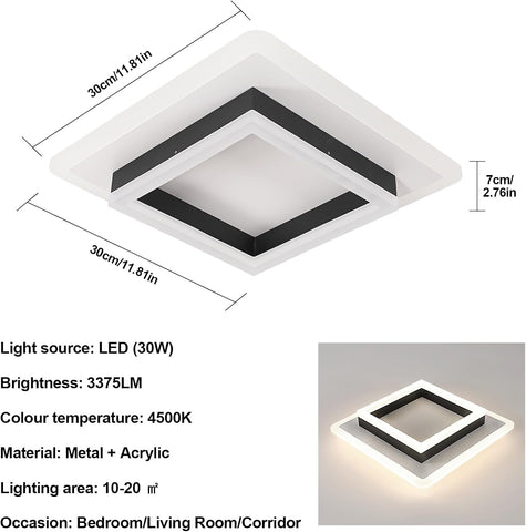 Vierkante LED Plafondlamp 4500K