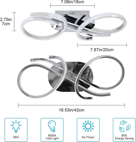Moderne LED Plafondlamp Dubbele Ring