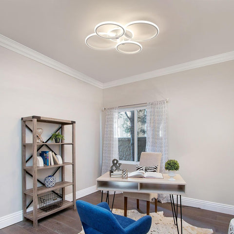 Moderne LED Plafondlamp met 4 Ringen, 39W