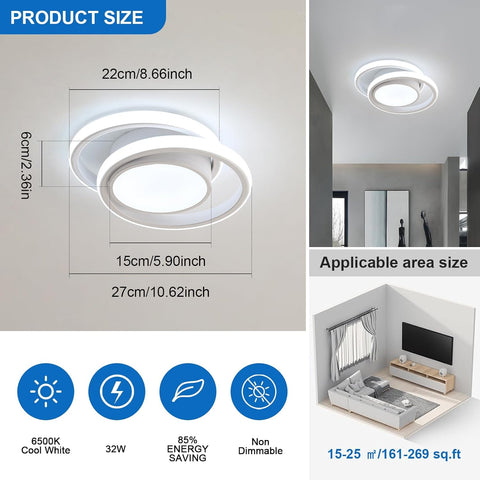 Moderne Ronde LED Plafondlamp 32W 6500K