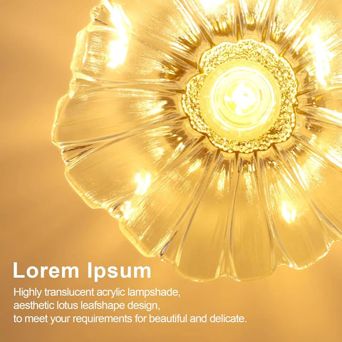 Moderne Glazen Bloem Plafondlamp Goud E27 28cm