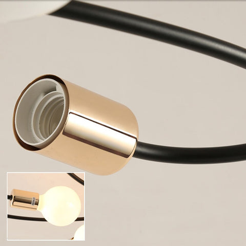 Moderne plafondlamp, creatieve plafondlamp, metaal zwart goud E27 voor woonkamer restaurant studio 3-lampen (zonder lampen)