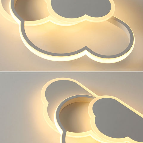 LED-plafondlamp, woondecoratie plafondverlichting, 36W witte acryl kroonluchter, wolkvormige plafondlamp voor slaapkamer, woonkamer, eetkamer, 3000K warm licht