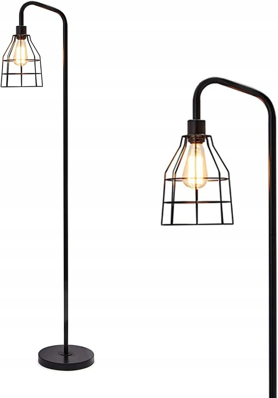 Lampadaire, lampadaire industriel, lampe sur pied avec ampoule LED 6W, douille E26, interrupteur à pédale, lampadaire moderne pour chambre à coucher,