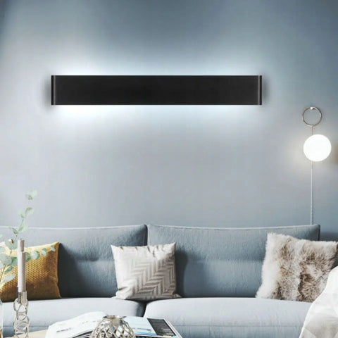 LED-wandlamp in modern aluminium metaal Zwart, 91 cm, Verlichting, Wit licht, 30W, voor woonkamer