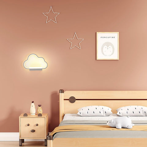 LED-wandlamp, Wit 28*20cm, Aluminium, Driekleurig licht 6500K+4500K+3000K, voor slaapkamer